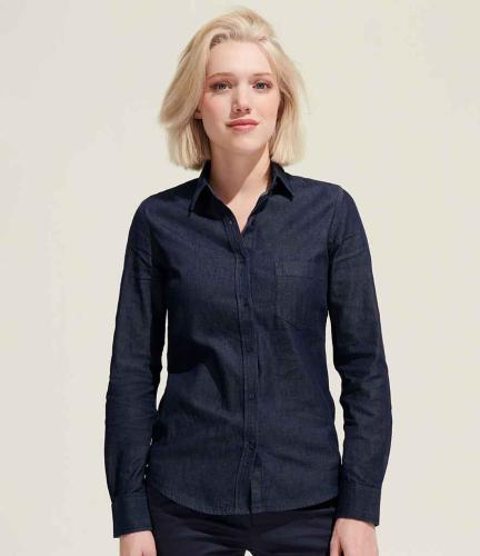 SOL'S Ladies Barry Long Sleeve Denim Shirt